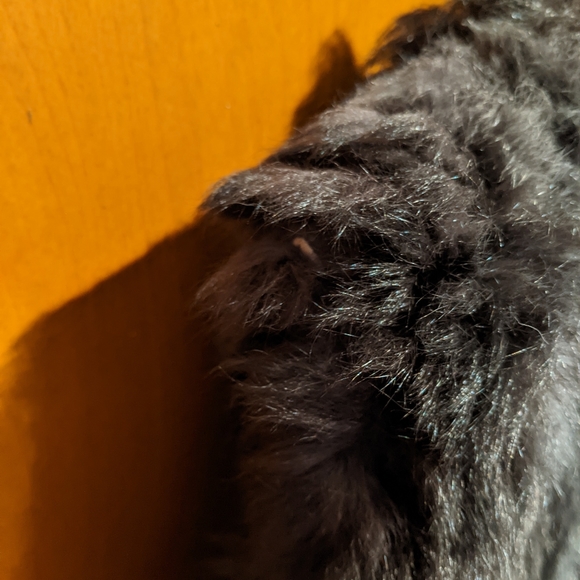 Andrew Marc New Zealand Opossum Fur Vest Dark Brown/Black Leather Collar Medium - Picture 7 of 8